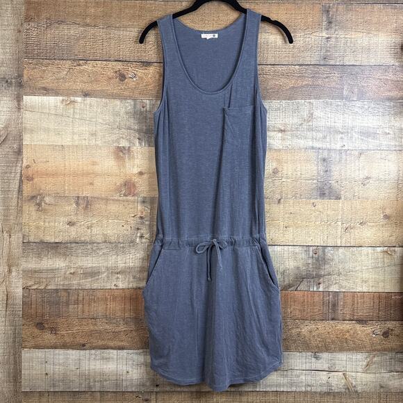 Sundry Sleeveless Dress Drawstring Waist Chest Pocket Gray Size 1 Small - Picture 2 of 10